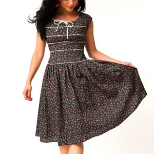 Unique Vintage Cherry Print Dress